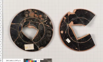 Terracotta fragments of kylikes (drinking cups)