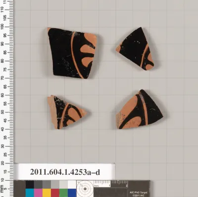 Terracotta fragments of kylikes (drinking cups)