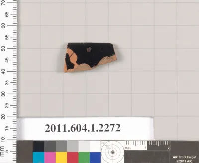 Terracotta rim fragment of a kylix (drinking cup)