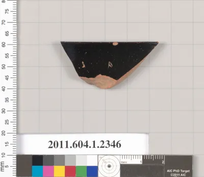 Terracotta rim fragment of a kylix (drinking cup)