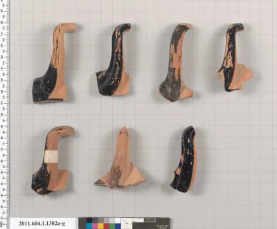 Terracotta fragments of kylikes (drinking cups)