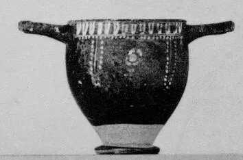 SKYPHOS (SOUTH ITALIAN, GNATHIAN, BLACK GLAZE)
