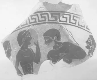 LOUTROPHOROS, FRAGMENT (ATHENIAN, BLACK-FIGURE)