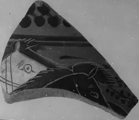 OINOCHOE, FRAGMENT (ATHENIAN, BLACK-FIGURE)