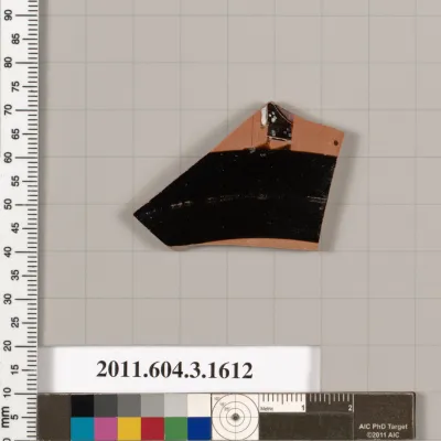 Terracotta fragment of a kylix: Band cup (drinking cup)