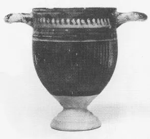 SKYPHOS (SOUTH ITALIAN, GNATHIAN, BLACK GLAZE)