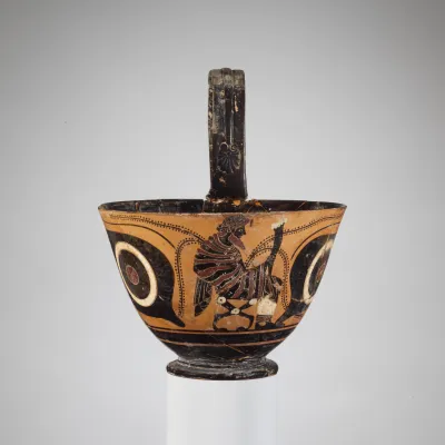 Terracotta kyathos (cup-shaped ladle)