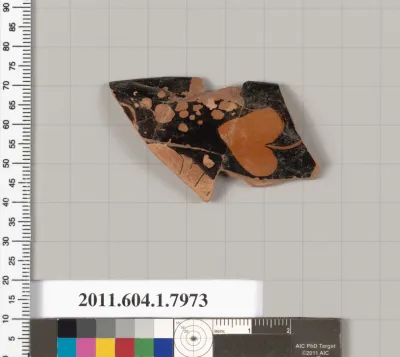 Terracotta rim fragment of a kylix (drinking cup)