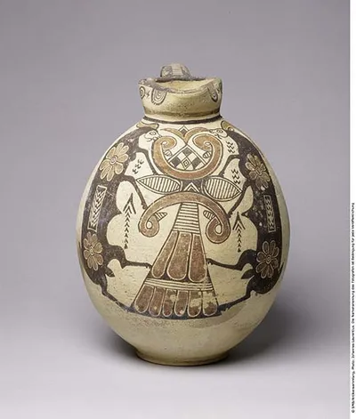 Krug der Bichrome IV Ware mit orientalisierenden Motiven: Ziegen am Lebensbaum