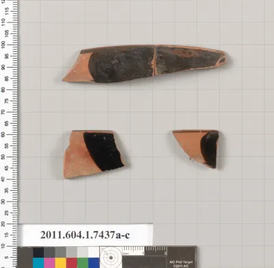 Terracotta rim fragments of kylikes (drinking cups)