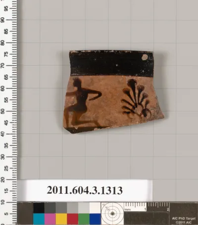 Terracotta rim fragment of a skyphos (deep drinking cup)