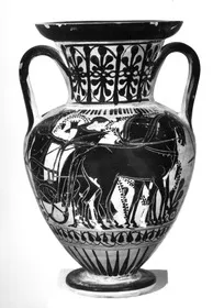 AMPHORA, NECK (ATHENIAN, BLACK-FIGURE)