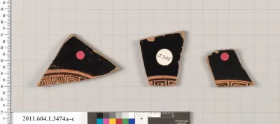 Terracotta fragments of kylikes (drinking cups)
