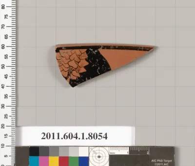 Terracotta rim fragment of a kylix (drinking cup)