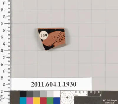 Terracotta rim fragment of a kylix (drinking cup)