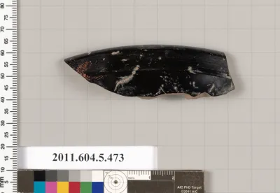 Terracotta rim fragment of a kylix (drinking cup)