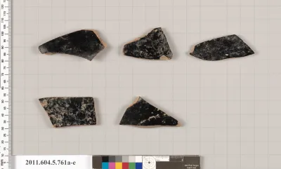 Terracotta fragments of kylikes (drinking cups)