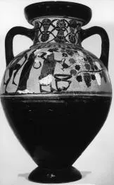 AMPHORA, NECK (ATHENIAN, BLACK-FIGURE)