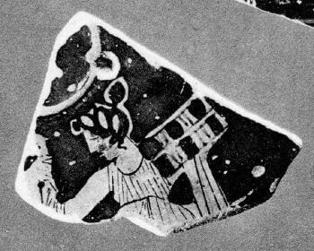 LEKANIS LID, FRAGMENT (ATHENIAN, RED-FIGURE)