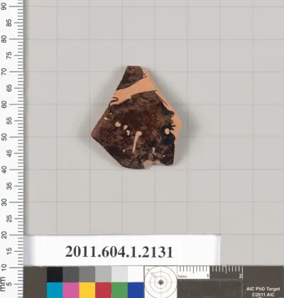 Terracotta rim fragment of a kylix (drinking cup)