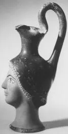 FIGURE VASE, OINOCHOE (ATHENIAN, RED-FIGURE)