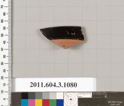 Terracotta rim fragment of a mastoid (drinking cup with narrow base)
