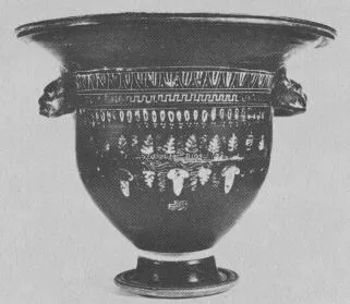 KRATER (SOUTH ITALIAN, GNATHIAN, BLACK GLAZE)