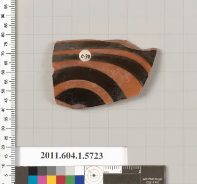 Terracotta rim fragment of a kylix: eye-cup  (drinking cup)