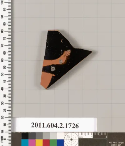 Terracotta rim fragment of a skyphos (deep drinking cup)