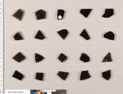 Terracotta fragments of kylikes (drinking cups)