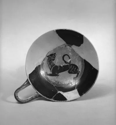 Kylix (Lip Cup) with Panther and Inscription