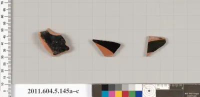 Terracotta fragments of kylikes (drinking cups)