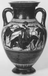 AMPHORA, BELLY, TYPE B (ATHENIAN, BLACK-FIGURE)