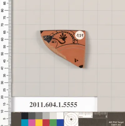 Terracotta rim fragment of a kylix (drinking cup)