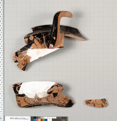Terracotta fragments of a kylix (drinking cup)