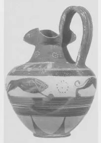 OINOCHOE (ETRUSCO-CORINTHIAN, BLACK-FIGURE)
