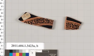 Terracotta fragments of kylikes (drinking cups)