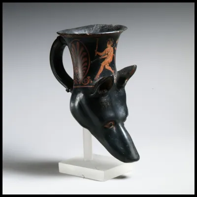 Terracotta rhyton (vase for libations or drinking)