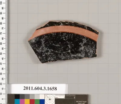 Terracotta fragment of a kylix: Band or lip cup (drinking cup)