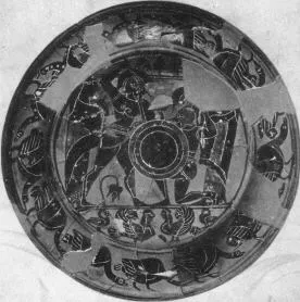 PLATE (ATHENIAN, BLACK-FIGURE)