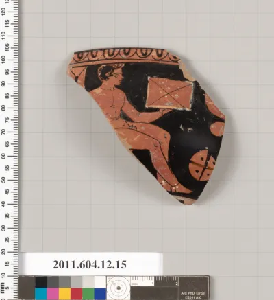 Terracotta rim fragment of a skyphos (deep drinking cup)