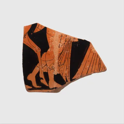 Fragment of a terracotta kylix (drinking cup)
