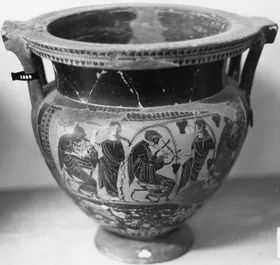 KRATER, COLUMN (ATHENIAN, BLACK-FIGURE)