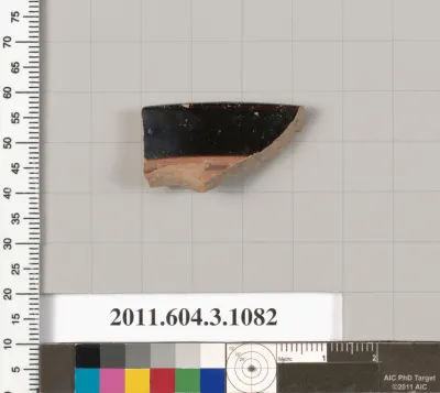 Terracotta rim fragment of a mastoid (drinking cup with narrow base)