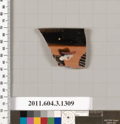 Terracotta rim fragment of a skyphos (deep drinking cup)