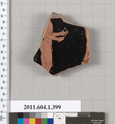 Terracotta fragment of a kylix (drinking cup)