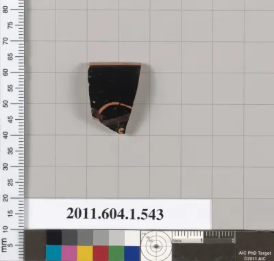 Terracotta rim fragment of a kylix (drinking cup)