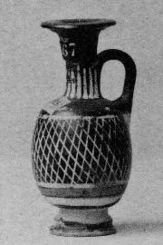 LEKYTHOS, SQUAT (SOUTH ITALIAN, GNATHIAN, BLACK GLAZE)