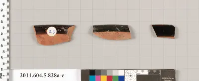 Terracotta rim fragments of kylikes (drinking cups)
