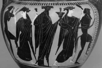 KRATER, COLUMN (ATHENIAN, BLACK-FIGURE)